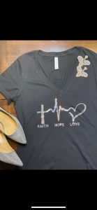 Faith Love Hope EKG T-Shirt